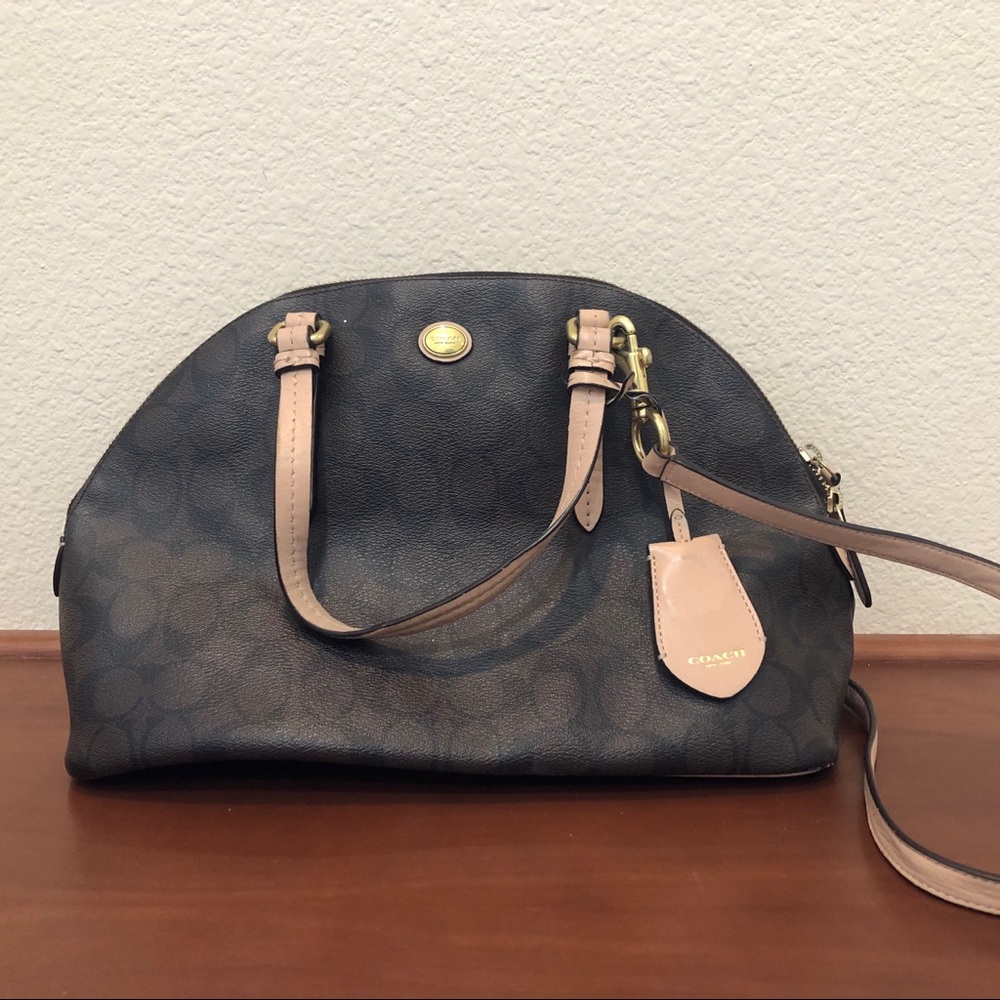 COACH brown and tan dome purse